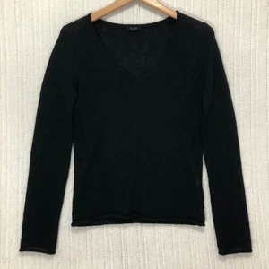 John Galt California Schwarz V-Ausschnitt Langarm Pullover Strick Oberteil - Bild 1 von 5