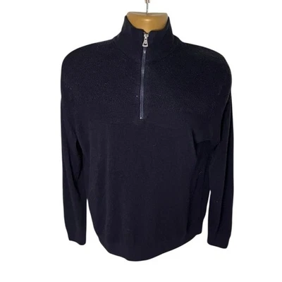 Original Weatherproof Vintage Quarter Zip Sweater Midnight Black Acrylic Knit M - Image 1 of 4