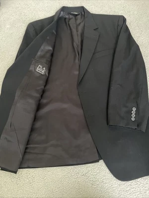 Jos A Bank Coat Blazer Jacket 100% Wool 44R Black Business Casual - Image 1 of 4