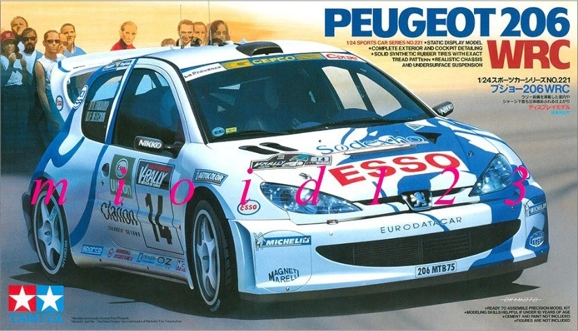 KIT - PEUGEOT 206 WRC - Tour de Corse 1999 - 1/24 TAMIYA [ Assembly Kit ] - Immagine 1 di 1