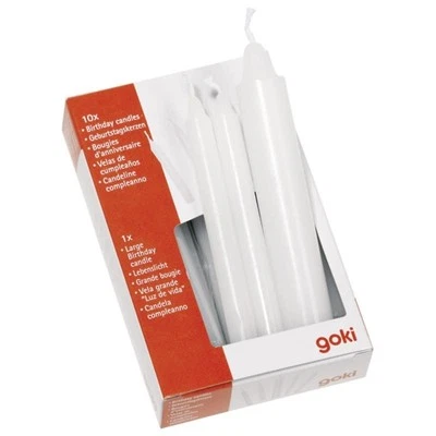 goki 15052 Kerzen-Set: 10 Geburtstagskerzen +1 Lebenskerze für Geburtstagskranz  - Bild 1 von 4