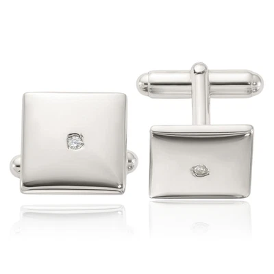 925 Sterling Silver CZ Square Cufflinks - Image 1 of 4