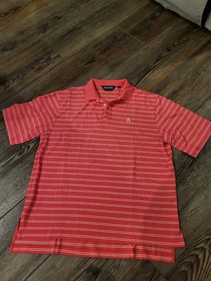 Men's Ralph Lauren Polo Golf Short Sleeve Shirt Size L Red and White Stripe - Image 1 of 3