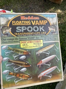 2002 Vintage Style Heddon Floating Vamp Spook Lure Metal Sign 13” X 11” - Picture 1 of 5