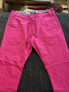 Deadstock Vintage Trukfit Skateboarding Mens 34x Straight Leg Chino Pants Pink - Picture 1 of 7