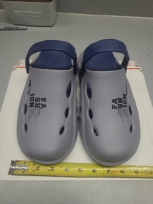 Zuecos ligeros de EVA sandalias sin cordones espuma cómodos zapatos para hombre - correa gris azul Foto 1 de 4