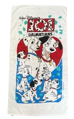 Disney Franco Vintage 90s 101 Dalmatians Movie Pool Beach Towel 27 x 53 (snags) - Image 1 of 4