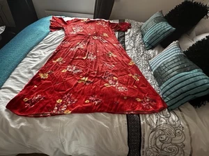 Silky Red Floral Dress - Picture 1 of 3