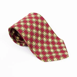 JoS A Bank Mens Red Square Geometric Silk Neck Tie Corporate Collection USA - Picture 1 of 8