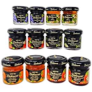 12 DICKINSON'S Preserves Jam Jelly Honey Multi Flavors Miniature 1oz Sealed Jars - Picture 1 of 9