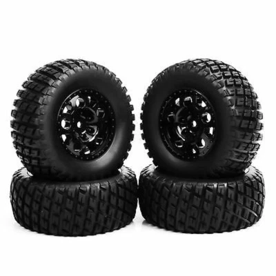 4x 1:10 Scale Tire & Wheel 12mm Hex Tyre For SlASH TRAXXAS RC Short Course Truck - Image 1 of 4