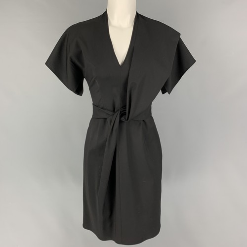 Abito nero GIVENCHY taglia 6 in lana vergine manica corta