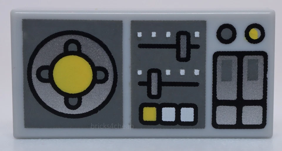 Lego 5x Light Bluish Gray Tile 1 x 2 Vehicle Control Panel Silders Buttons - Image 1 of 1