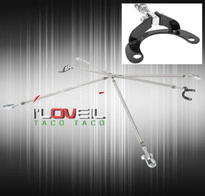 For 95-99 Mitsubishi Eclipse Rear Aluminum Upper 6 Point Strut Bar Brace Tower Foto 1 de 3