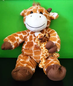 Goffa 21" Mama Plush Giraffe & 7" Baby Giraffe Plush Brown Cream Color - Picture 1 of 4