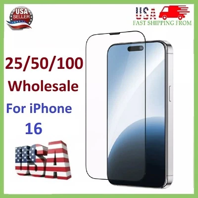 Wholesale Bulk Lot Tempered Glass Screen Protector For iPhone 13 14 15 16 17 Pro - Image 1 of 4
