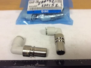 New Qty (2) SMC KK4P-06L Elbow With One Touch Fitting, 6mm OD Tubing - Picture 1 of 3