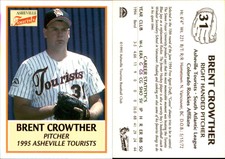 Brent Crowther 1995 Asheville Tourists #NNO RC Card *AutographDen*