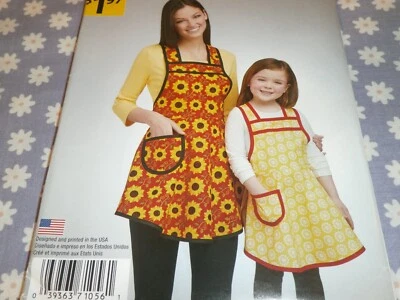 SIMPLICITY 1056 ITS SO EASY MISSES & GIRLS FULL APRONS  PATTERN-UNCUT-3-8 /10-20 - Image 1 of 3