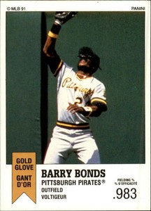 1991 (PIRATES) Panini Canadian Top 15 #105 Barry Bonds
