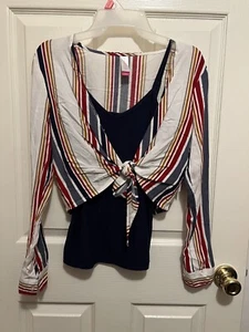 NO BOUNDARIES JUNIOR LADIES 2 PIECE TANK/BLOUSE SET SIZE SMALL NEW - Picture 1 of 15