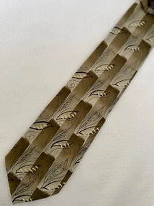 J Garcia Lunch Abstract Collection Twenty Seven Silk Necktie Taupe Ivory 2003 - Picture 1 of 3