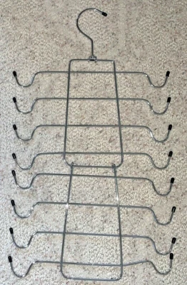 Vintage Hanger Chrome Black tips Camisole organizer 16 hooks Holds 8 Camis - Image 1 of 2