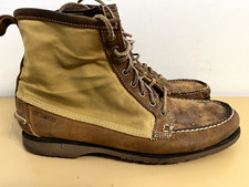 Filson Sebago Canvas Leather Moc Toe Boots Men's Size 10.5 M, Rough Condition