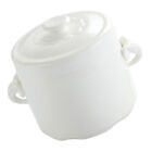  White Ceramics Stew Pot Clay Pots for Cooking Roasting Pan with Lid