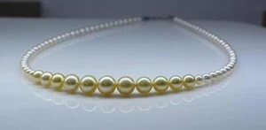Stunning 18"3-8mm south sea round white gold pearl necklace unique AAA - Picture 1 of 1