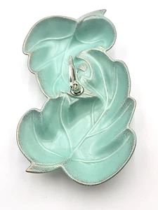Vintage Double Leaf Divided Candy/Nut Dish With Handle Made In U.S.A No. 100 - Picture 1 of 24