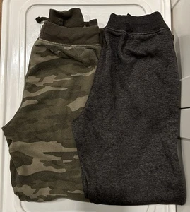 Lot of 2 Buffalo David Bitton Green Camo & Gray Boys Jogger Pants Size L (14/16) - Picture 1 of 4