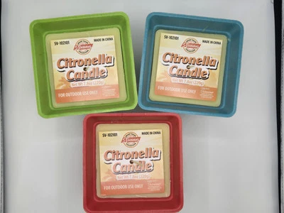Summer Collection Citronella Candles Blue, Green, Red 7.8 oz each (3 Pack) - Image 1 of 4