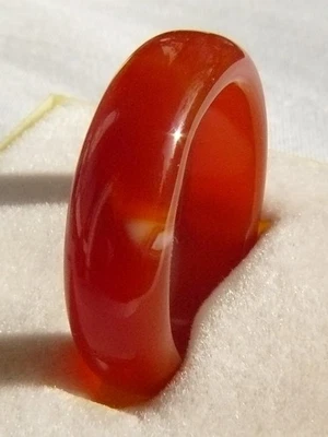 Achat-Ring, orange-braun, gewölbt, markant, Gr. 53 (16,85mm Ø), neu, Halbedelst. - Bild 1 von 4