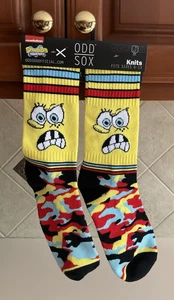 Nickelodeon Odd Sox Sponge Bob Square Pants Knits Socks Sz 6-13 - Picture 1 of 4
