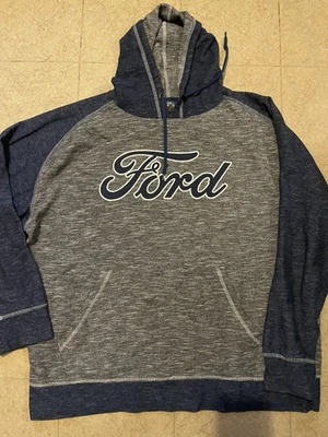 FORD Licensed Gray & Blue Lightweight Hoodie  Pockets size XL (46/48) - image 1 of 4