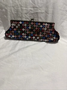 Borsa Far Nine multicolore con bottoni e chiusura a bacio - corpo incrociato Y2K Boho India - Foto 1 di 7