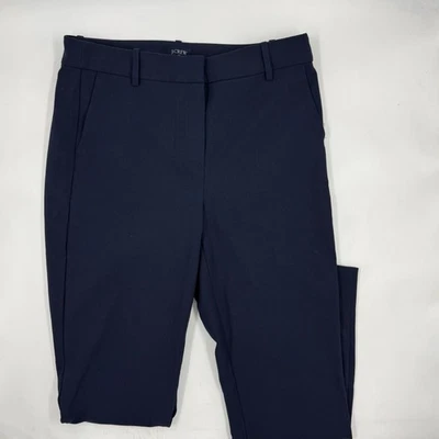 Женские рубиновые укороченные приталенные брюки J Crew размер 6 темно-синие из хлопковой смеси прямые штанины - Изображение 1 из 4