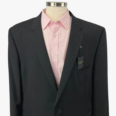 Pronto Uomo NWT Mens 54L Black Blazer Two Button Dual Vent Wool Blend Sport Coat - Image 1 of 4