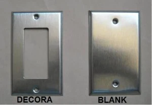 DECORA / BLANK STAINLESS STEEL COVER PLATE 1 2 3 4 GANG - Afbeelding 1 van 3