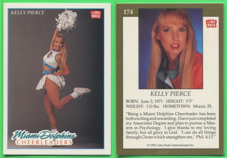 1992 Lime Rock Pro Cheerleaders - #174 Kelly Pierce - Miami Dolphins - Image 1 of 1