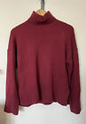 J Crew Dark Red Merino Alpaca Wool Blend Oversized Turtleneck Sweater XS
