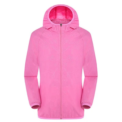 Jaqueta de chuva masculina feminina impermeável à prova de vento com capuz zíper completo forrada tops EUA - Imagem 1 de 4