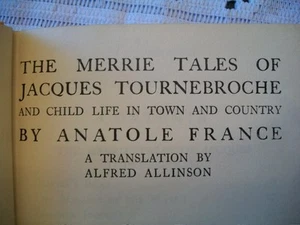 The Merrie Tales of Jacques Tournebroche (Anatole France, 1924 Hardcover) No DJ - Picture 1 of 12