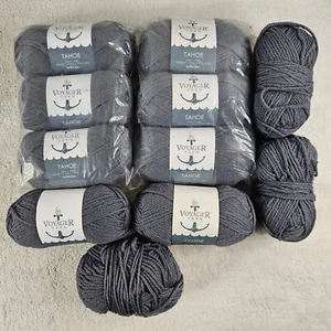 Voyager Wool Yarn 8 Skeins + 3 Partials Tahoe Gray #3 Wt. 50 gr. or 1.76 oz. - Picture 1 of 6