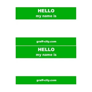 Pegatinas Graff-City verdes ""Hello My Name Is - Imagen 1 de 6