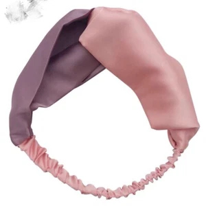 Fascia elastica intrecciata seta gelso grigio rosa copricapo accessori capelli - Foto 1 di 4