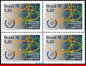 1475 BRAZIL 1976 CONFERENCE OF ATOMIC ENERGY AGENCY, SCIENCE, MI# 1560,BLOCK MNH - Picture 1 of 2