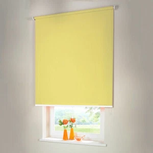 Verdunkelungsrollo Mittelzugrollo Springrollo Rollo - Höhe 120 cm gelb - Bild 1 von 37