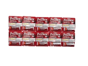 10 Pack Tylenol Extra Strength Pain Reliever/Fever Reducer 500mg Exp 10/2027 - Picture 1 of 2